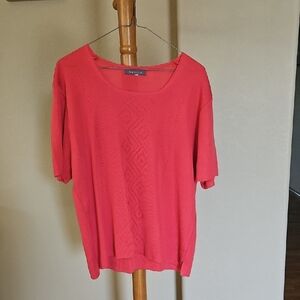 Ardium, Coral, Short Sleeve Sweater, XL